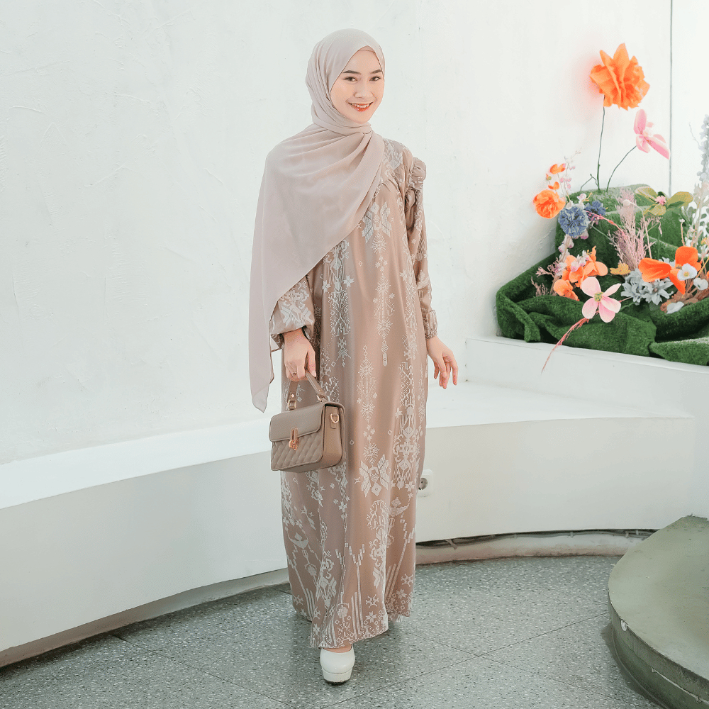 Gamis Dress Terbaru 2023 Busui Size S - 3XL Jumbo Printing SHIRINZEIN Thalia-Coksu