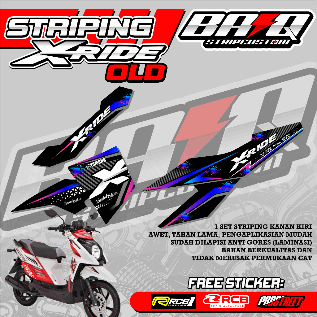 STICKER STRIPING X-RIDE OLD - STRIPING X-RIDE OLD PREMIUM ABSTRAK 02