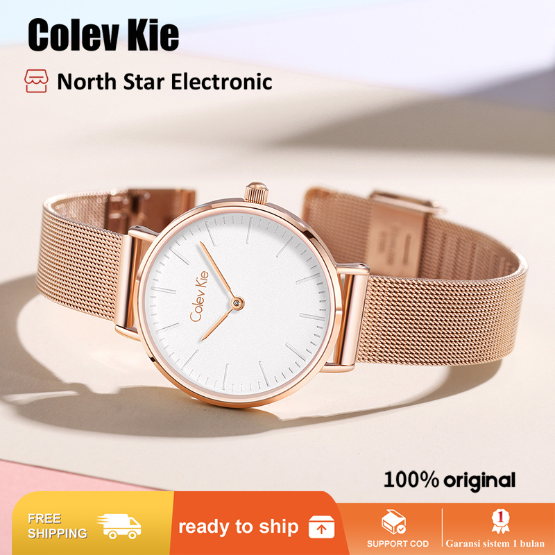 Colev Kie 8008 Jam tangan kuarsa ultra tipis Jam tangan wanita