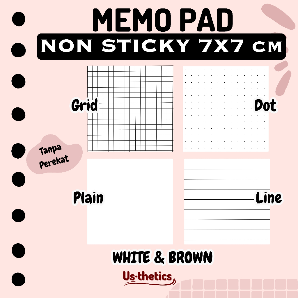 Memo Pad mini polos non sticky tanpa perekat | Kertas memo catatan kecil note pad sticky notes plain