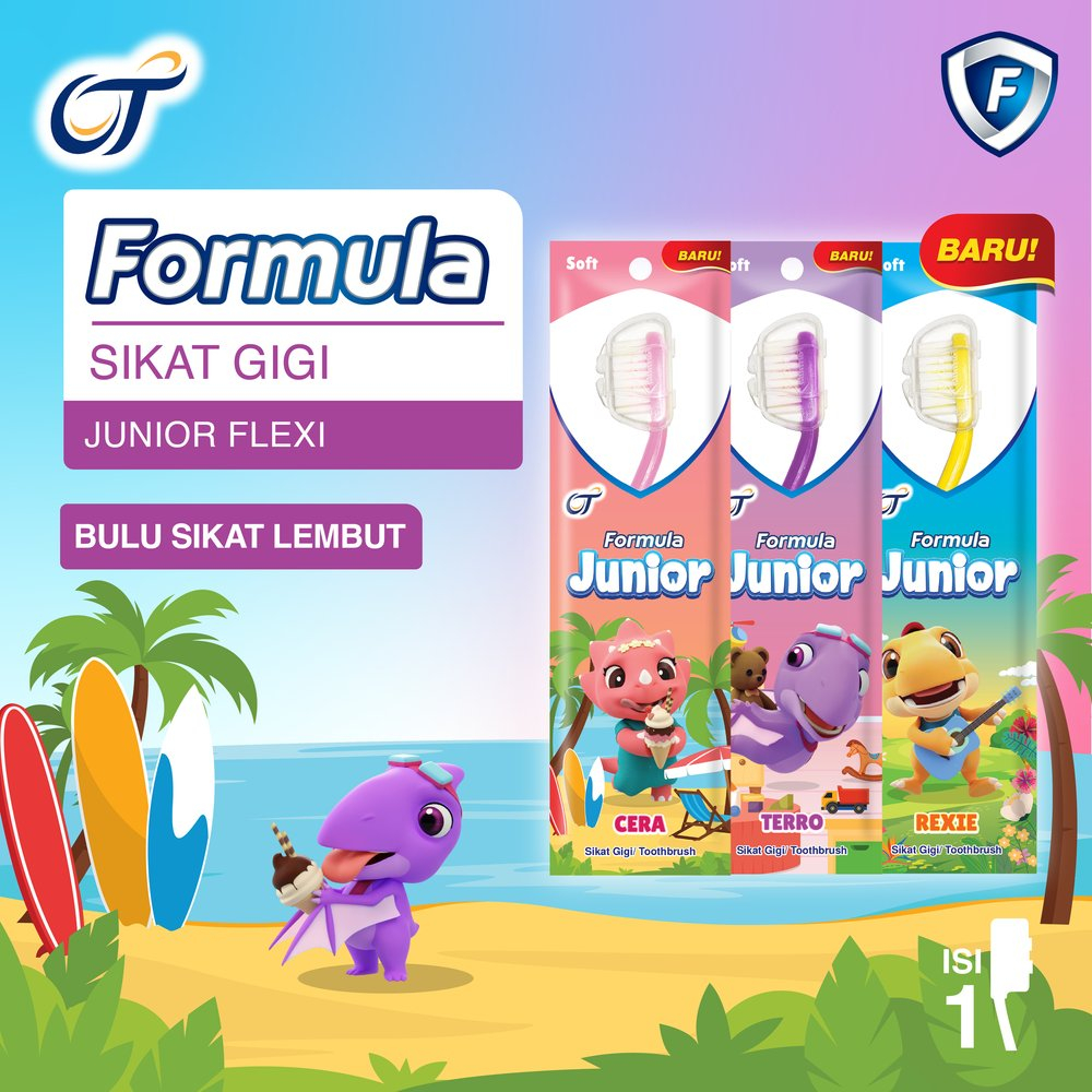 Sikat Gigi Formula Junior - Sikat Gigi Anak Free Odol dan Mainan | Formula Sikat Gigi Junior Flexi A