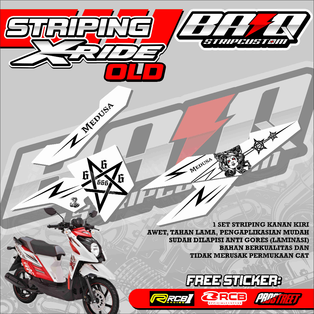 STICKER STRIPING X-RIDE OLD - STRIPING X-RIDE OLD PREMIUM MEDUSA 03