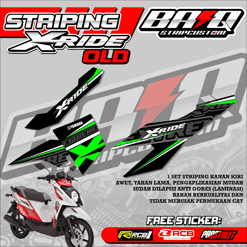 STICKER STRIPING X-RIDE OLD - STRIPING X-RIDE OLD PREMIUM ABSTRAK 04