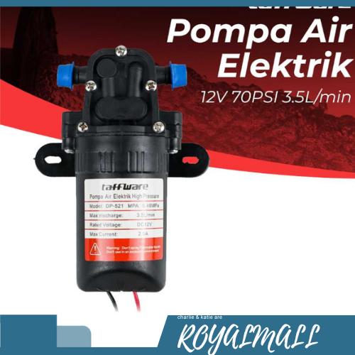 Pompa Air Elektrik High Pressure 12V 70PSI 3.5L/min / Pompa Pendorong Air Otomatis Wasser Elektrik Electric Elektronik Pertanian Cuci Mobil Motor Dc Toren Kran Sanyo Shower Sower Tandon Fleksibel Irigasi Sawah Ikan Jet Pump Pam Low Watt Kecil Mini Water H