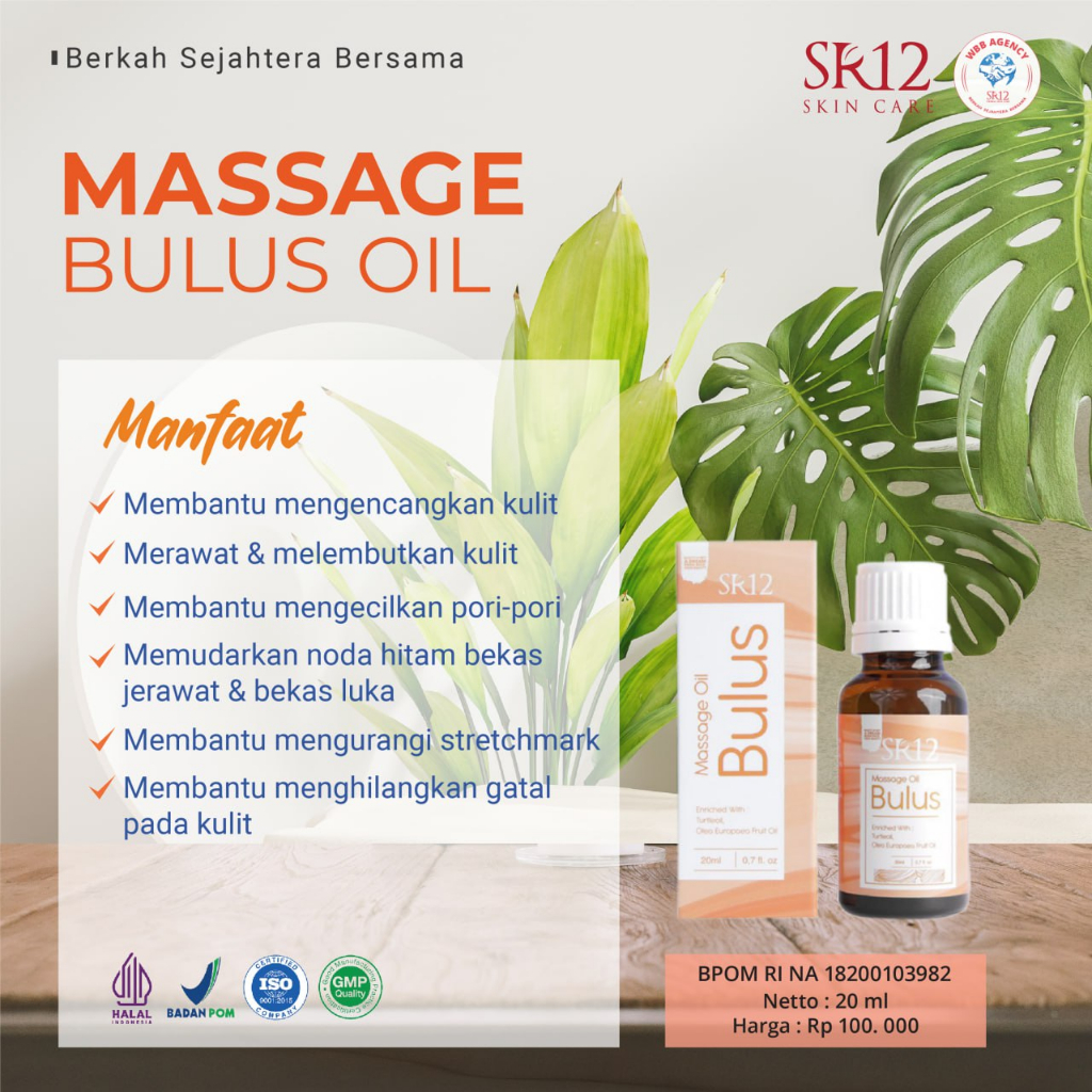 MINYAK BULUS ORIGINAL/MASSAGE OIL BULUS SR12/PENGENCANG PAYUDARA/PEMBESAR PENIS/PELEMBAB KULIT/HERBA
