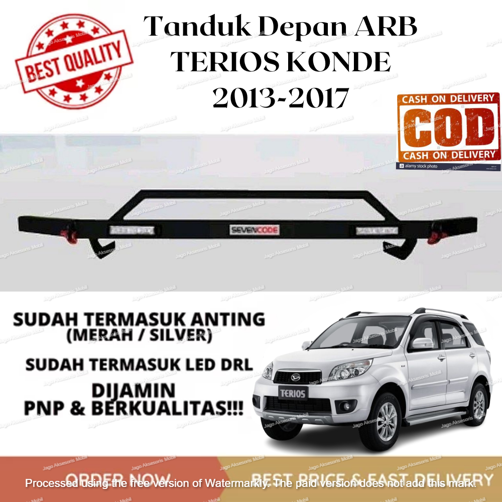 TANDUK TOWING DEPAN BELAKANG BESI BAR PELINDUNG BEMPER MOBIL TERIOS KONDE 2013-2017