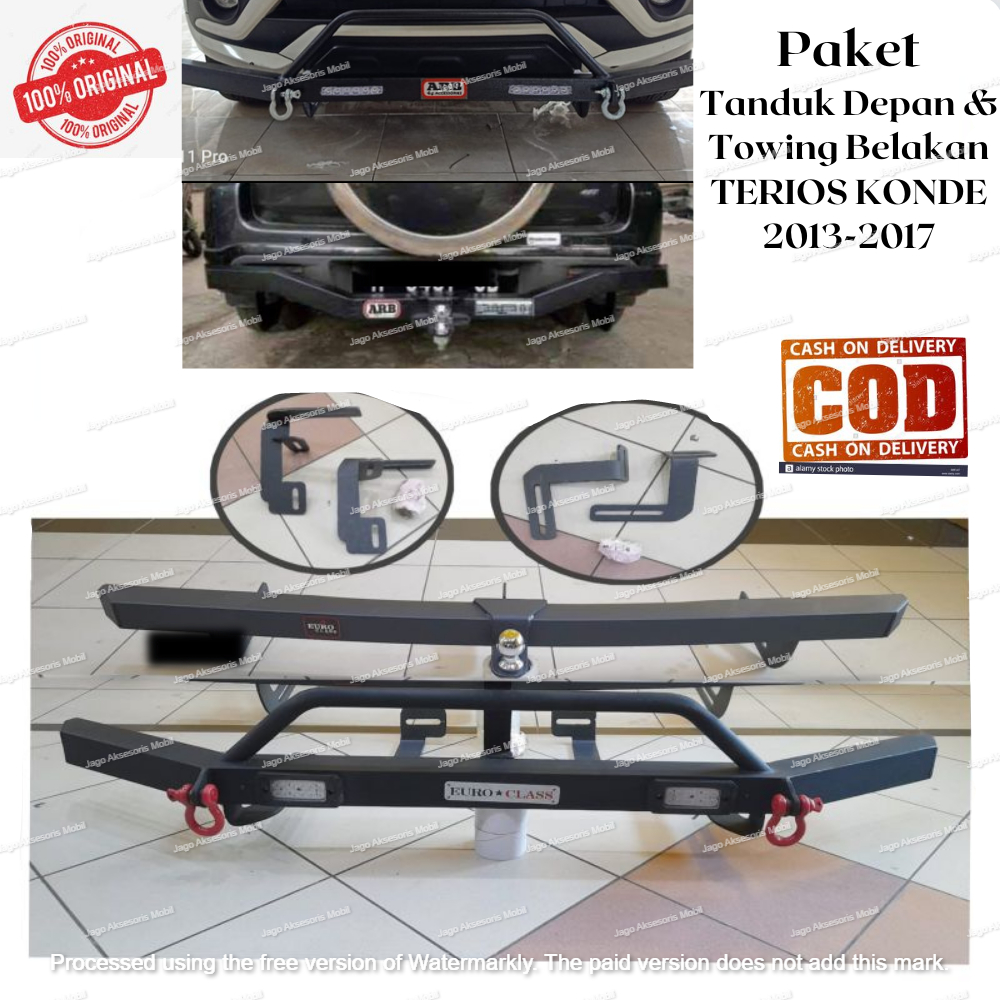 PAKET LENGKAP TANDUK DEPAN + TOWING BELAKANG BESI ARB TERIOS KONDE 2013-2017
