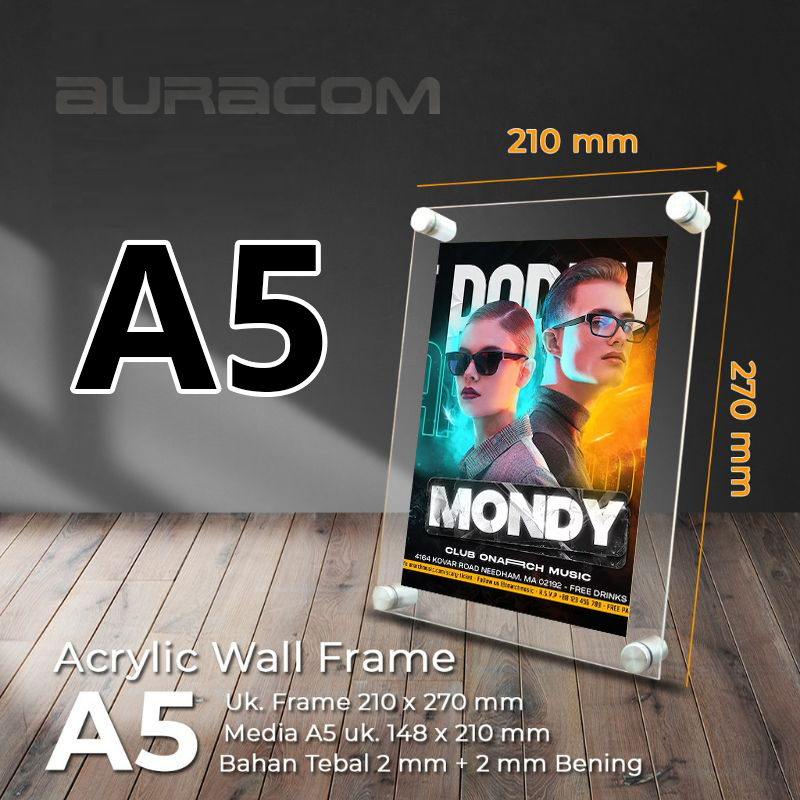 FRAME ACRYLIC A5 2MM / FRAME AKRILIK A5 2MM / FRAME DISPLAY A5 2MM / POSTER AKRILIK A5 2MM/ BINGKAI