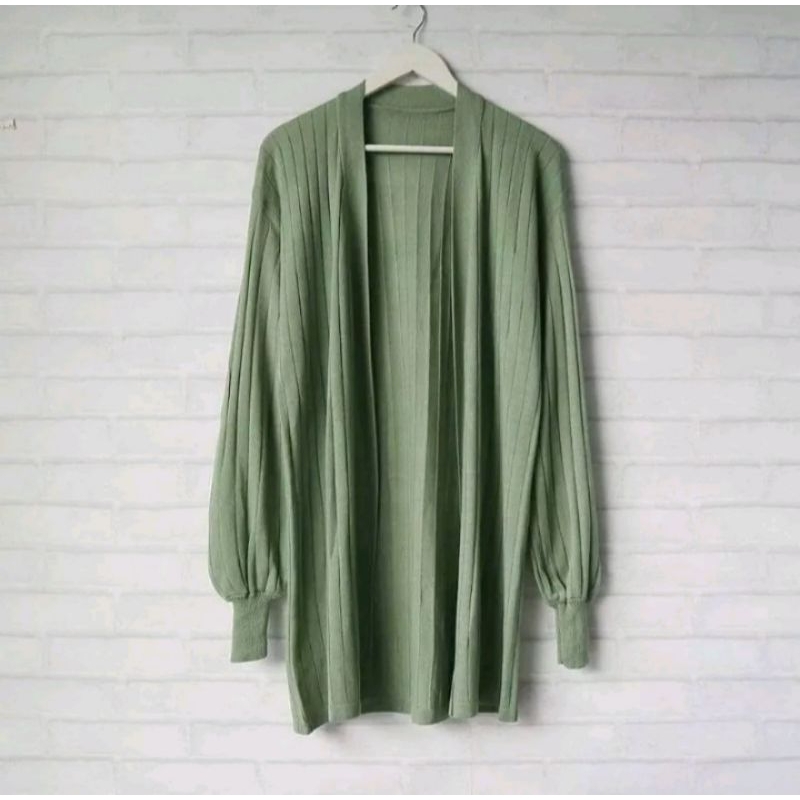 baju rajut mini dress lengan panjang balon korea tunik