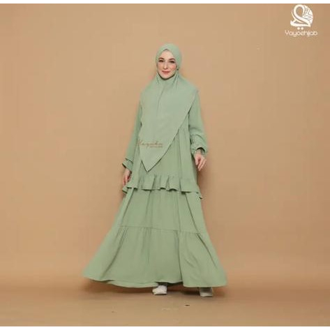 Gamis Sovia Dress Set Bergi Materialo Crinkle AirFlow