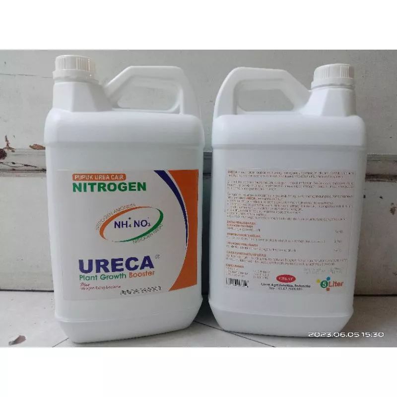 PUPUK UREA CAIR URECA (NITROGEN NITRAT) PLUS BAKTERI AKTIF PENAMBAT NITROGEN BEBAS 5 LITER