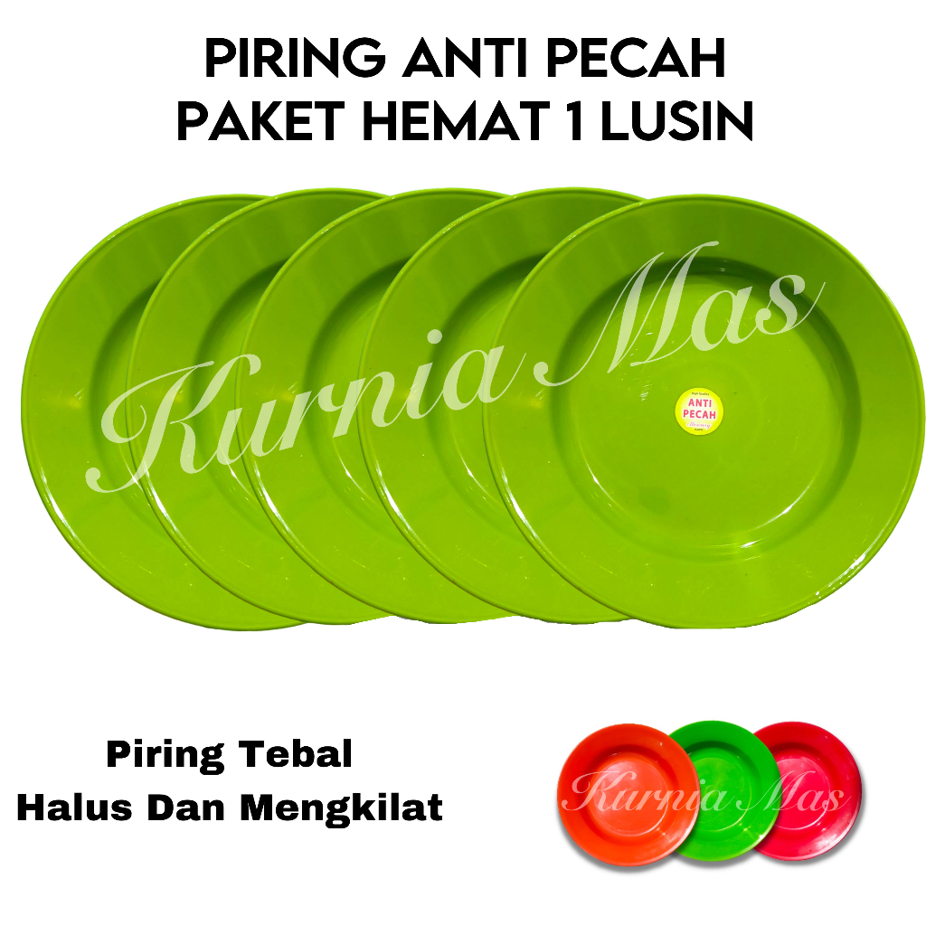 SET Piring Makan Anti Pecah Piring Plastik Semi Melamin Piring Saji