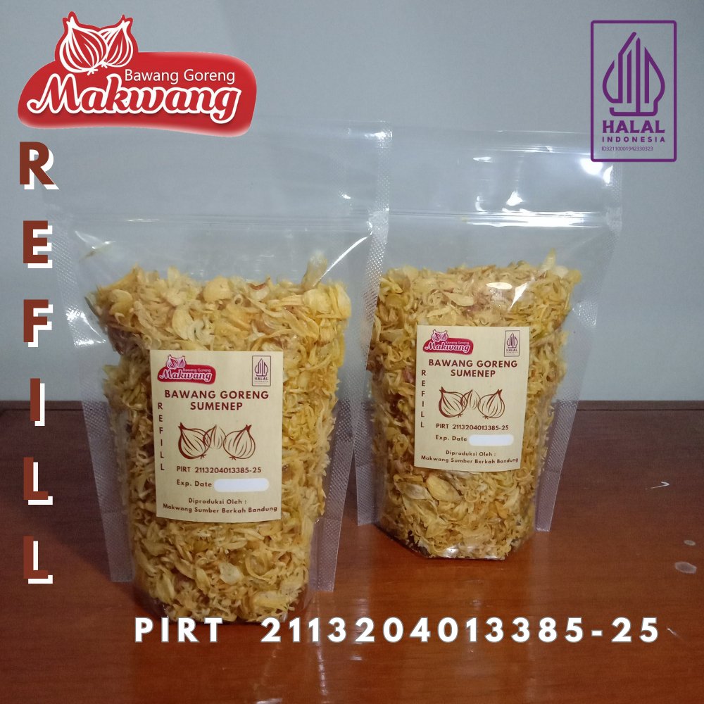 

REFILL BAWANG GORENG SUMENEP MAKWANG 100 GRAM TANPA TEPUNG PREMIUM KRIUK UNTUK CEMILAN DAN TABURAN MAKANAN/PREMIUM FRIED SALOTS KRIUK