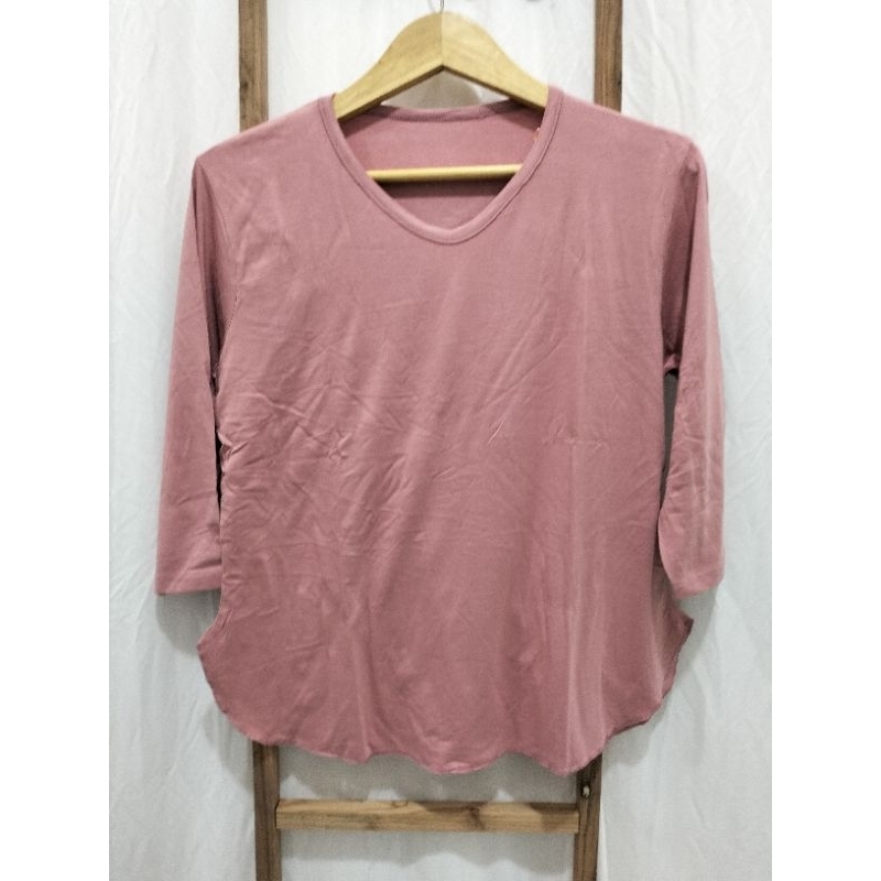 kaos wanita lengan 7/8 oversize atasan wanita lengan 7/8 oversize neci
