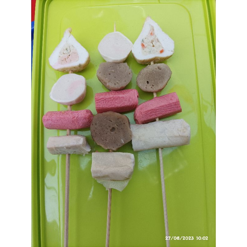 Aneka Sate Bakaran Sosis Jumbo Bakso Ikan Fish Roll Dumpling Ayam Matang