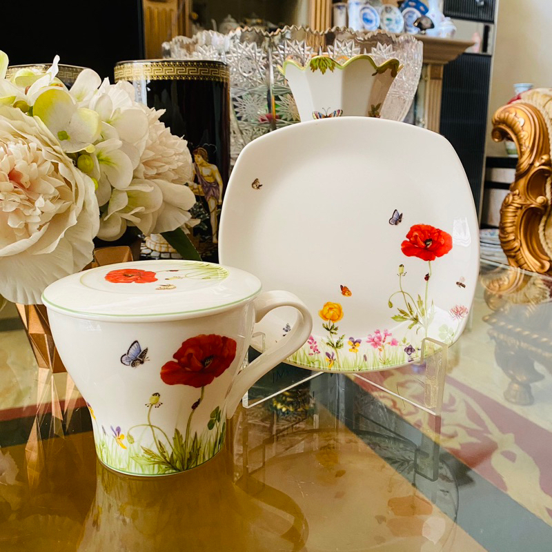 Mug Tutup Plate Cake Saint James Blade Poppy Cantik