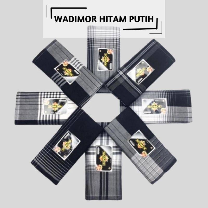 sarung wadimor motif hitam putih sarung dewasa