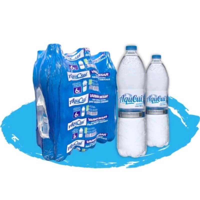 AQUCUI Air Mineral Kemasan Botol Wrapping 1500 ml Isi 6 pcs