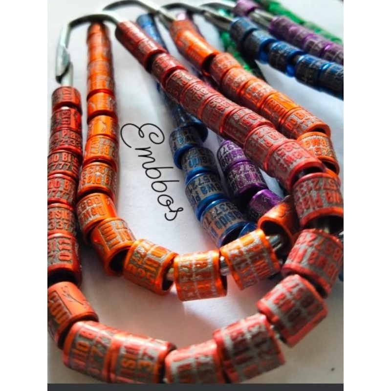 25 biji Ring burung murai/ cincin burung murai / timbul alumunium  EMBOS pesan nama+no hp