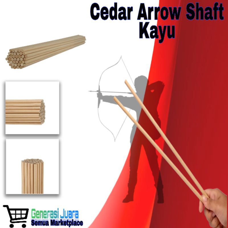 CEDAR Arrow Shaft - Shaft Cedar 5-16 inch - Shaft Kayu Cedar OD 8mm - Wooden Arrow Shaft