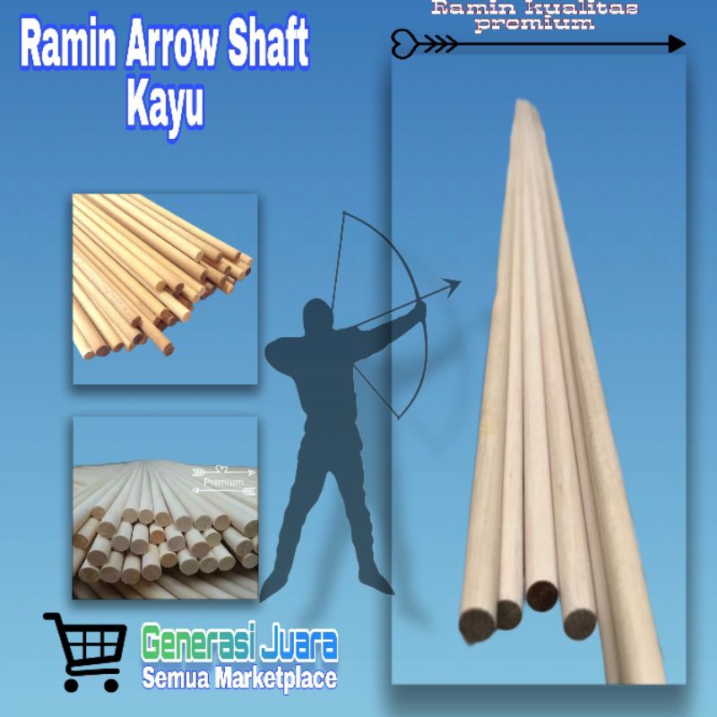 Shaft Ramin 8mm - OD 8mm - Shaft Arrow Ramin Olahraga Panahan