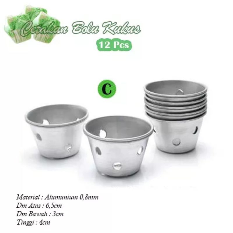 Cetakan Bolu Kukus Cetakan Kue Lubang Bahan Alumunium Ukuran Kecil