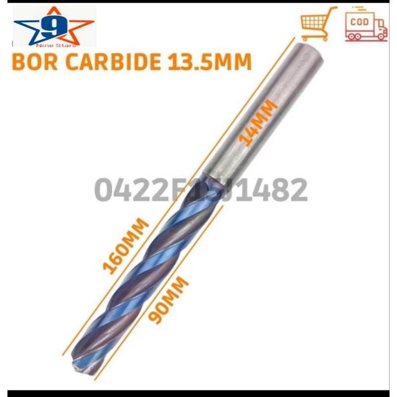 Mata bor 13.5mmx60mm Bor besi baja bor carbide bukan HSS nachi