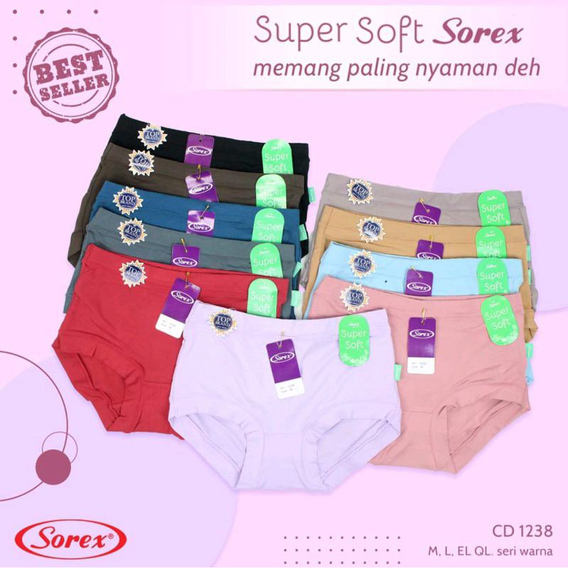 CELANA DALAM WANITA SOREX SUPER SOFT | CD WANITA KARET BESAR 1238