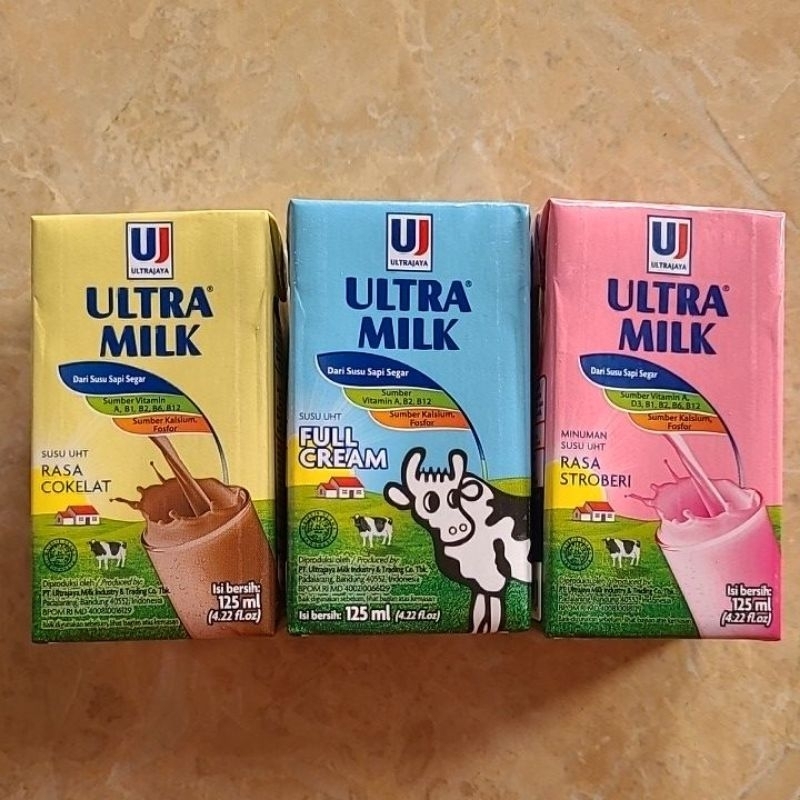 

Ultra milk uht 125 ml isi 40 pcs