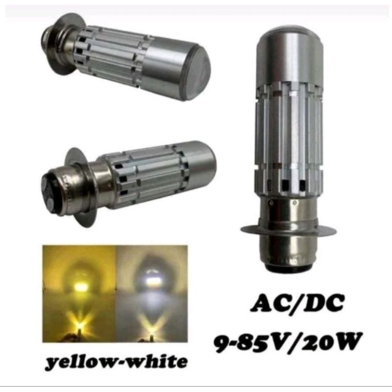 Lampu LED Laser 2 warna putih/kuning / Lampu depan  motor matic/ bebek