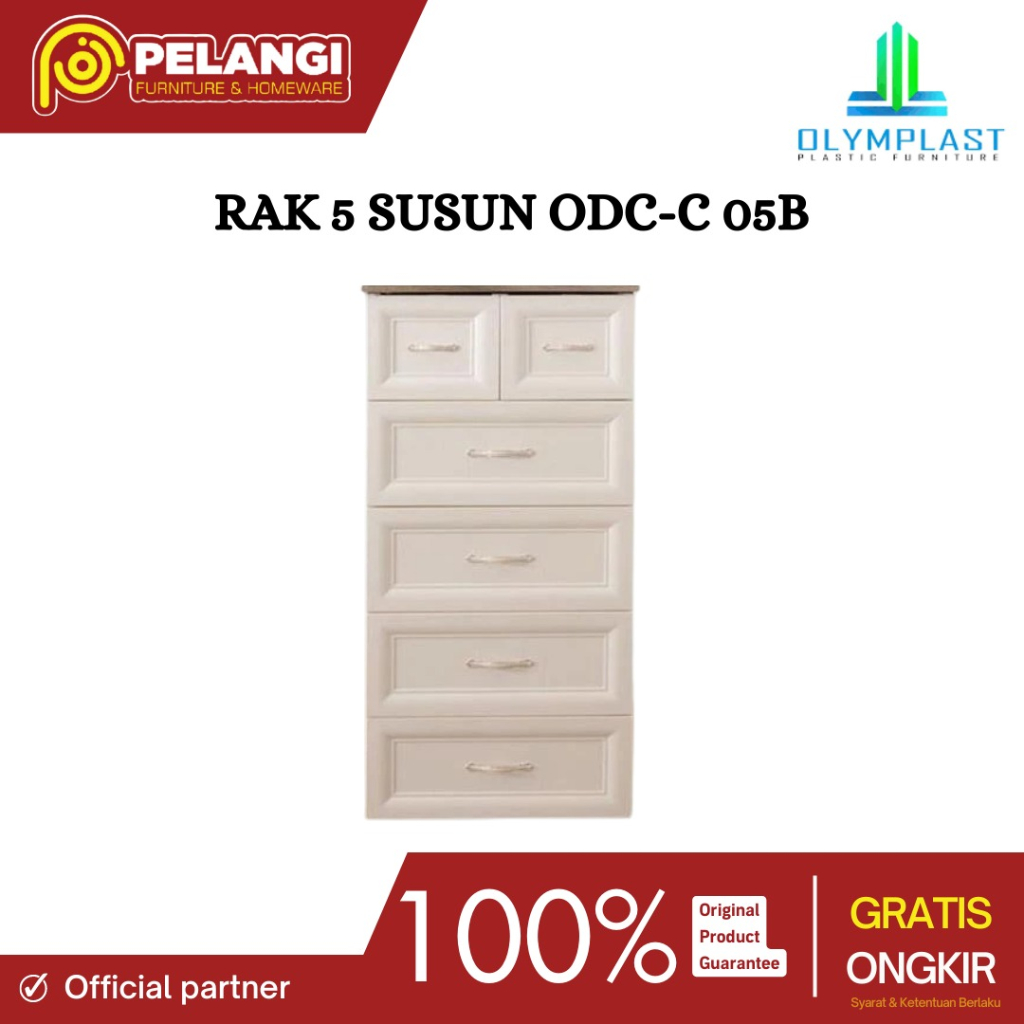 Rak Olymplast ODC-C 05B | Drawer Serbaguna | Rak 5 Susun | Rak Plastik Susun | Rak Plastik