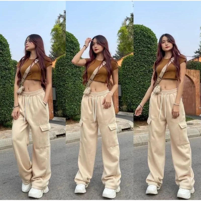 CELANA CARGO SWEATPANTS FLEECE