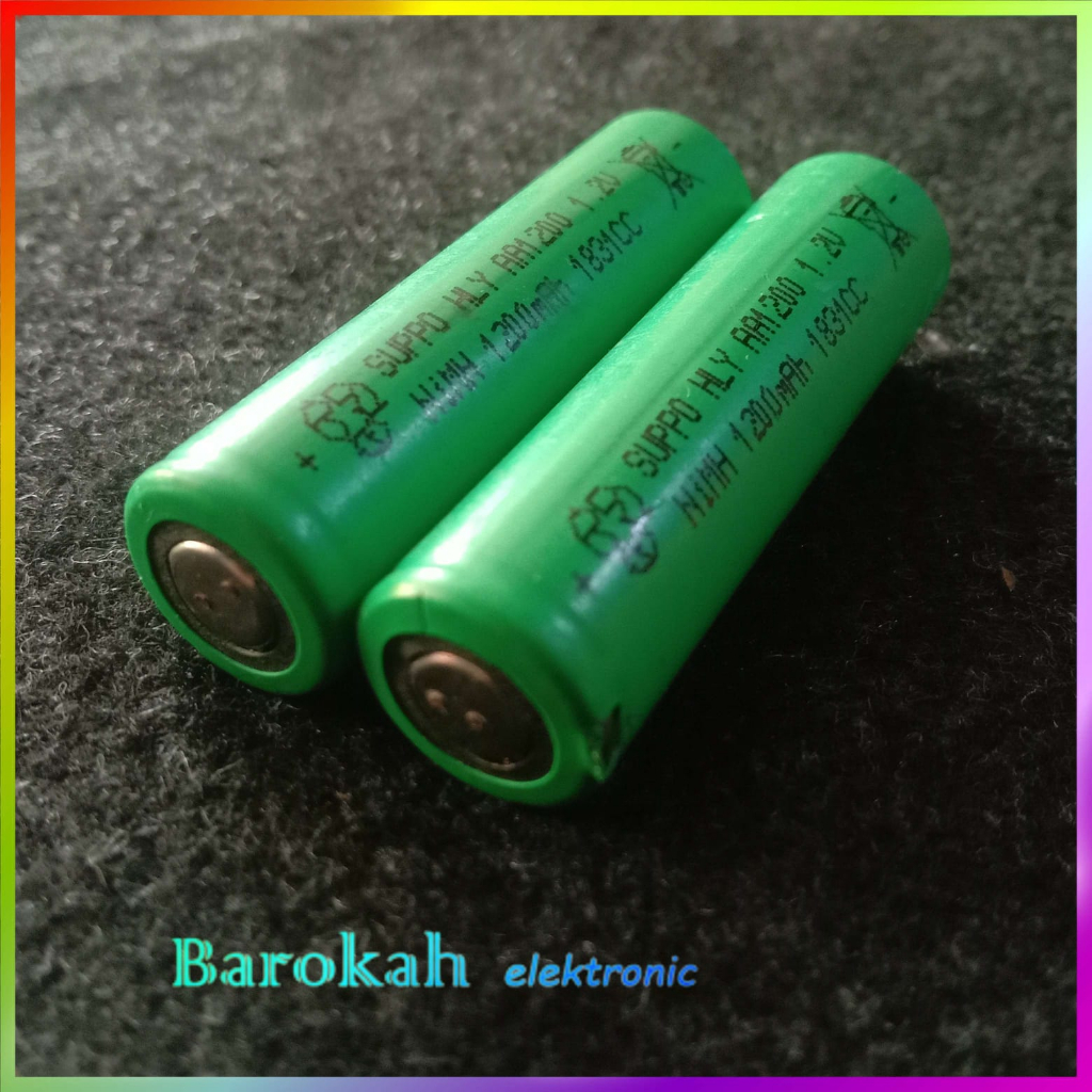 Baterai AA recharger 1.2v 1200 mah suppo flat top kutup positif datar