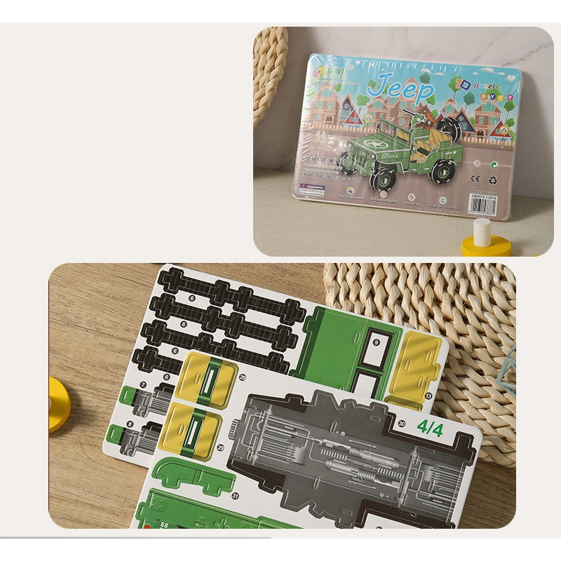 3D Foam Transport Puzzle Mainan Rakit Miniatur Pesawat Mobil Kendaraan