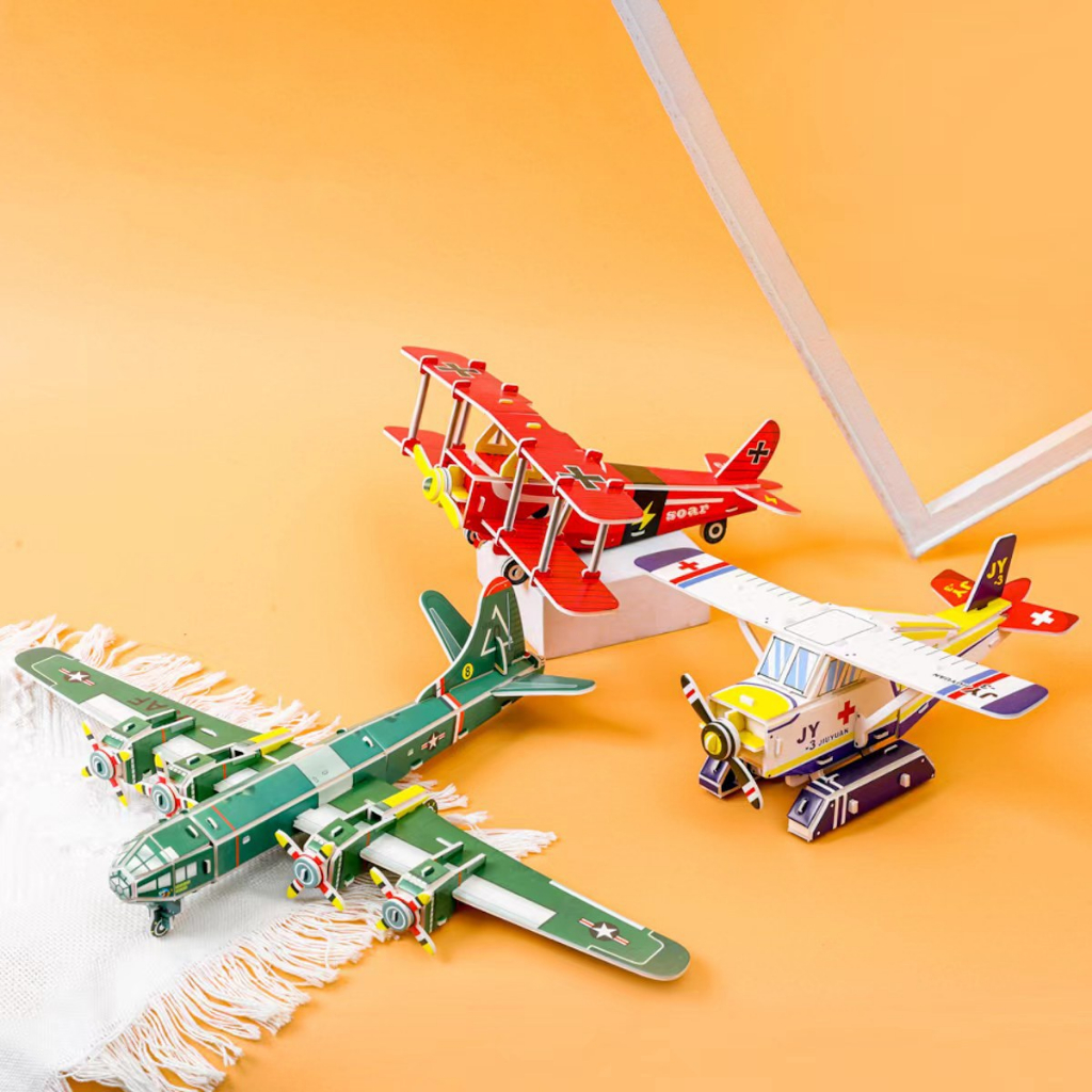 3D Foam Transport Puzzle Mainan Rakit Miniatur Pesawat Mobil Kendaraan