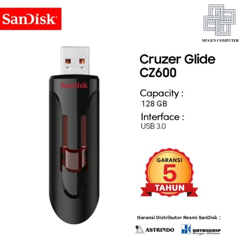 Sandisk Cruzer Glide FD/Flashdisk 128GB 128 GB Usb 3.0 Original