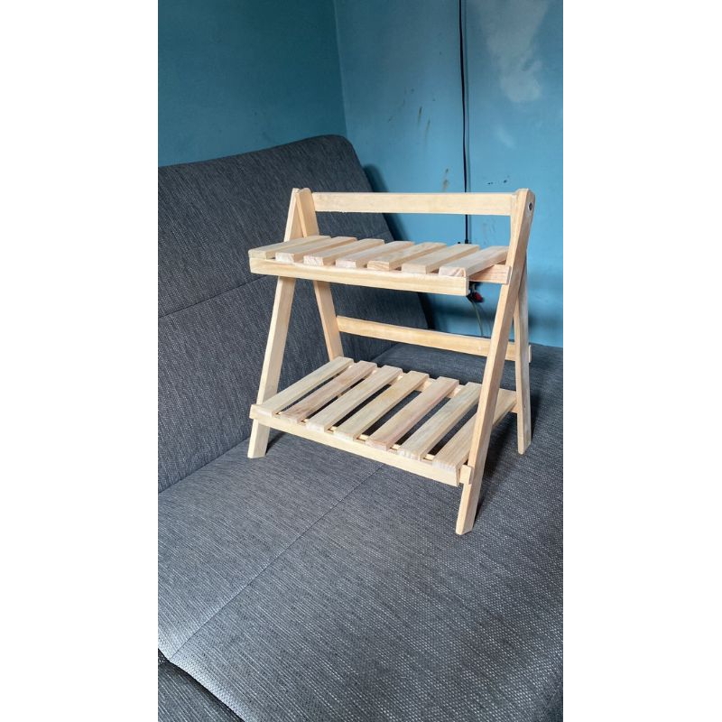 RAK BUMBU SUSUN LIPAT / RAK KAYU LIPAT / RAK SERBAGUNA / RAK MINIMALIS / RAK MAKEUP