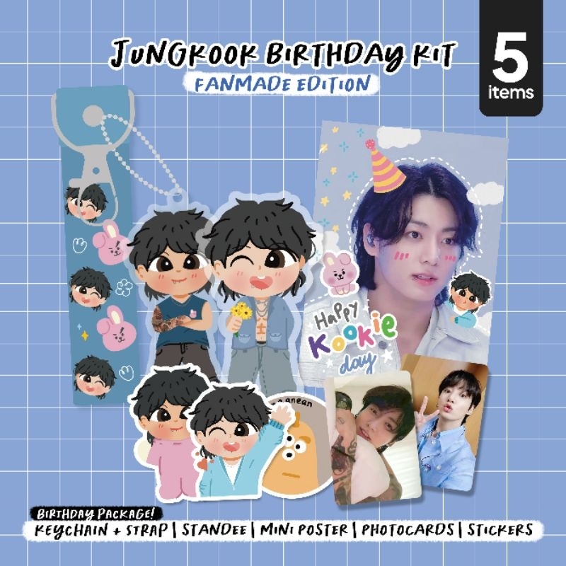 JUNGKOOK BIRTHDAY KIT | JUNGKOOK KEYCHAIN STRAP | JUNGKOOK STANDEE | JUNGKOOK BTS SEVEN
