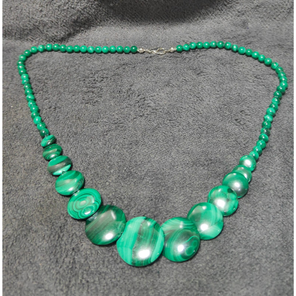 Kalung Malachite Natural Top Grade (Free Certificate)