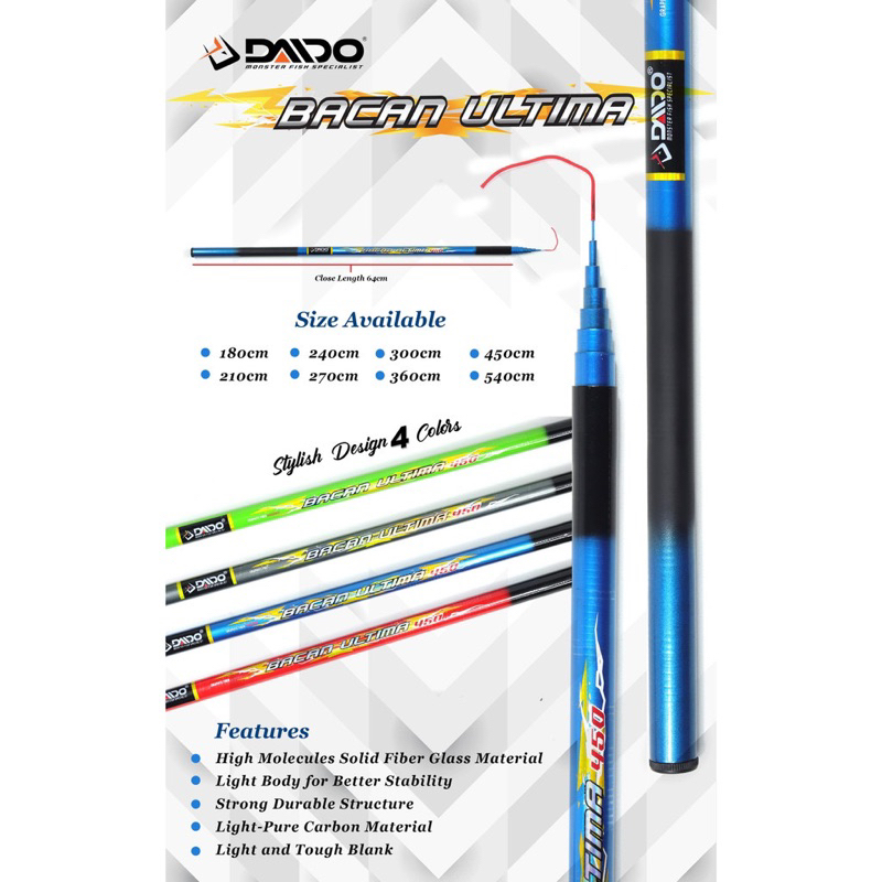 JORAN POLE/TEGEK DAIDO BACAN UTIMA FIBER 180CM dan 360CM - TEGEK MURAH