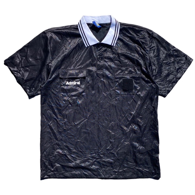 Jersey wasit bola referee vintage retro admiral hitam