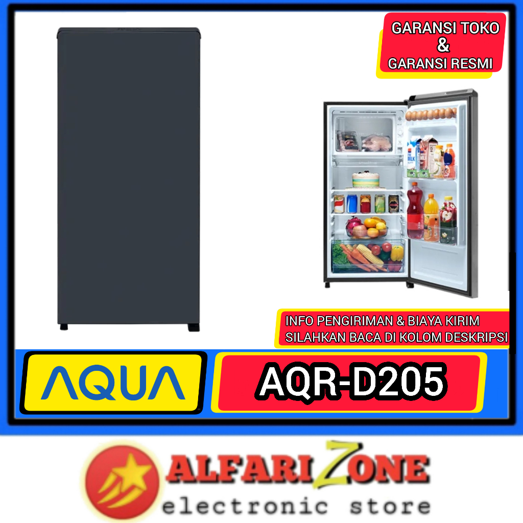 Kulkas Aqua 1 Pintu AQR-D205 (MDS) Kulkas 1 Pintu AQUA AQRD205
