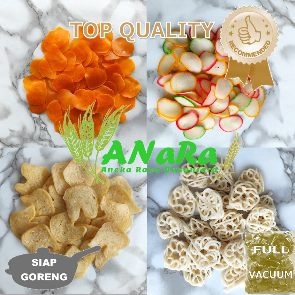 

Kerupuk Merah/Bawang/Udang/Mawar Mentah ≤250gr Anara ___ Serba 5rb Paket Mini Snack Keripik Siap Goreng Krupuk Warung