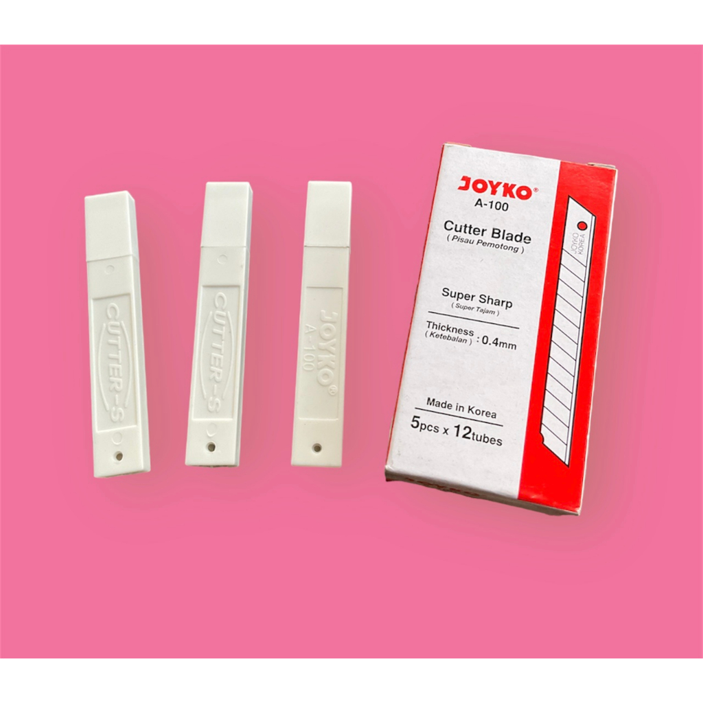 

isi Cutter Kecil Cutter Blade Refill Isi Pisau Pemotong Joyko A-100 1 Tube 5 Pcs