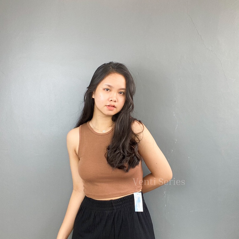 Clara Crop Rib Tank top / Chloe Rib Crop top / Bahan Rajut / Tank top