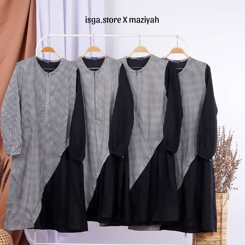 Kanza Tunic - Baju Atasan Wanita Muslim Tunik Bahan Toyobo Premium