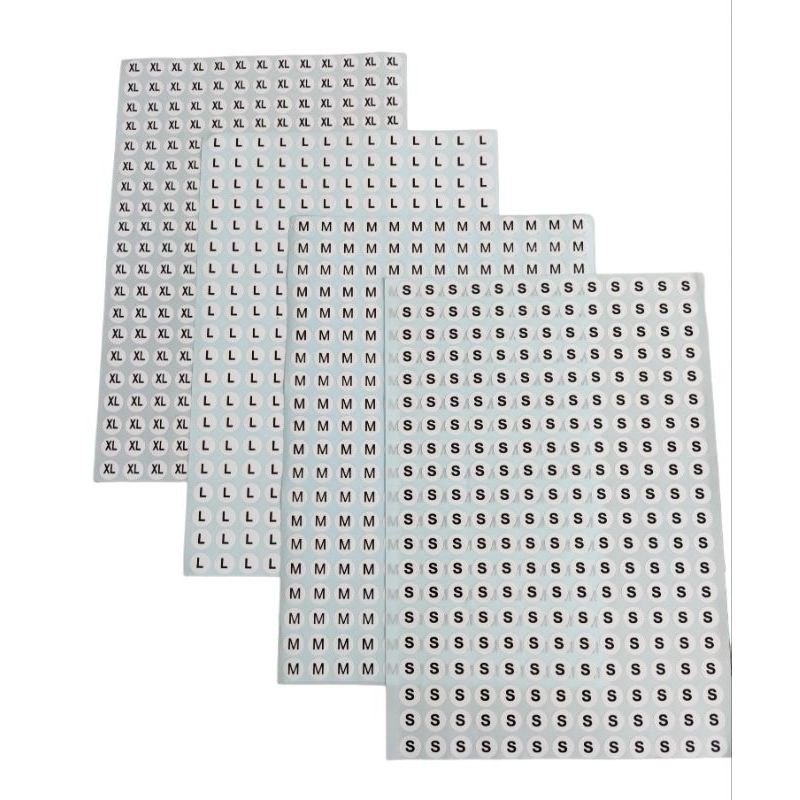 

Kertas tempel/ Stiker tempel size baju/ Merk tempel S M L XL XXL