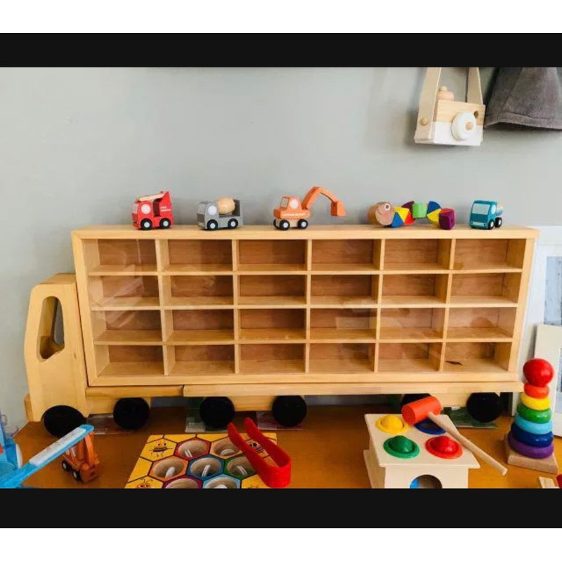 PREMIUM RAK KAYU MOBIL DIECAST KOLEKSI PAJANGAN HOTWHEEL HOTWHEELS CAR RACE BESI RODA ISI 24pc STORA