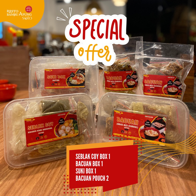 

Baso aci Box, suki Box dan Seblak Coy box