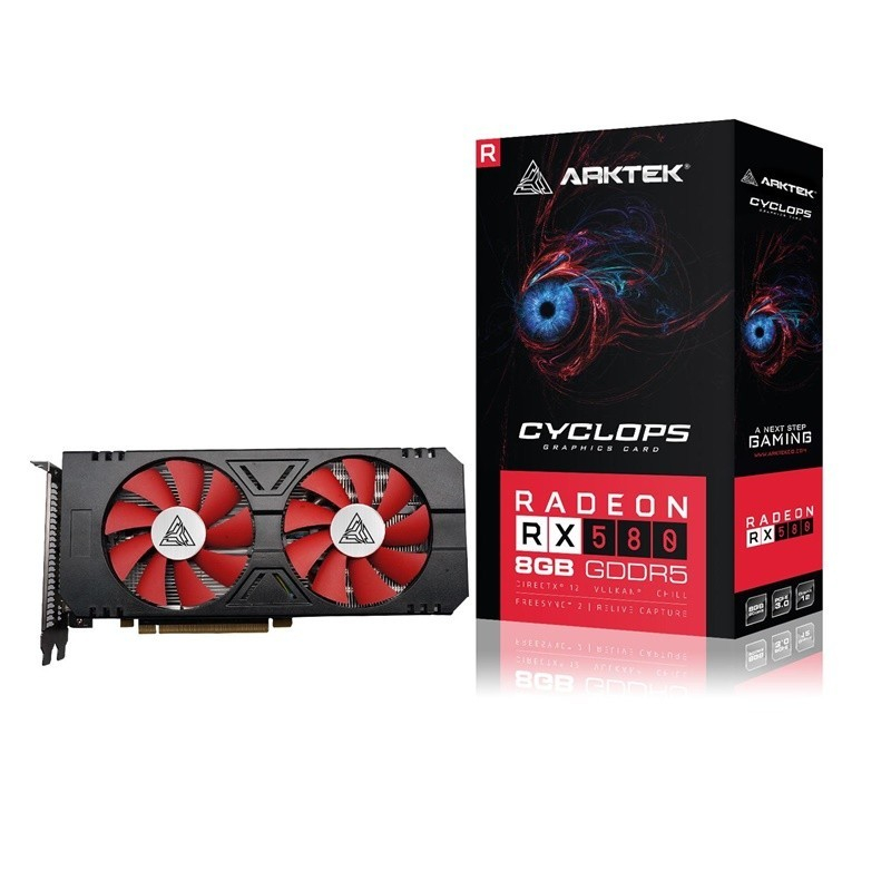 VGA ARKTEK RADEON RX 580 8GB GDDR5 256-BIT DVI / HDMI / 3X DP BLACK
